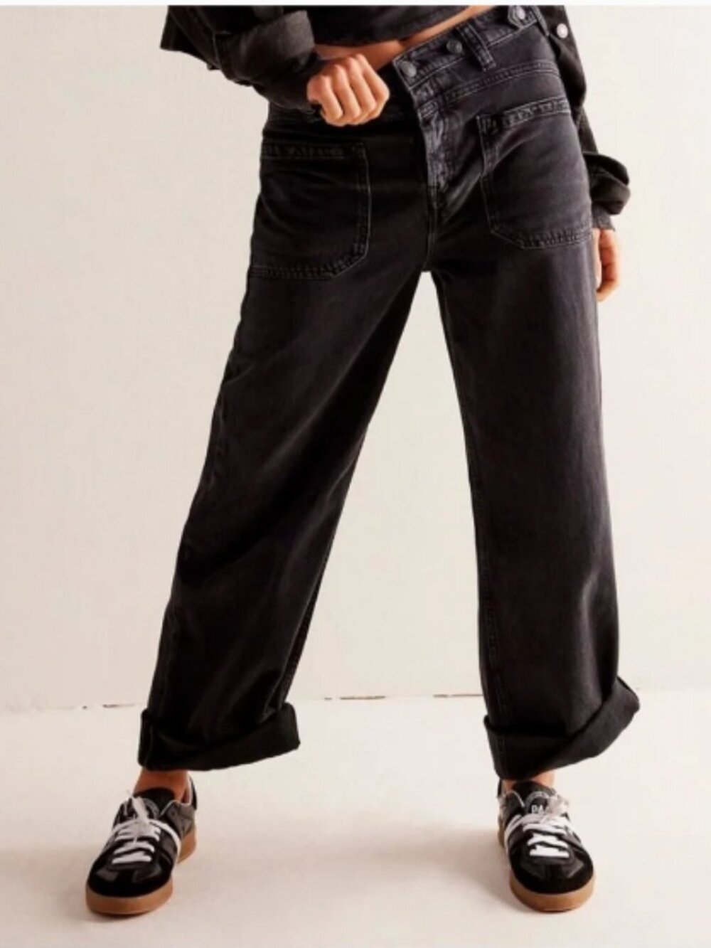 Free People Palmer Baggy Cuffed Jeans; Outer Space; NWT; Size 29